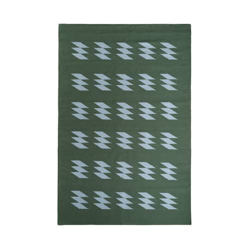 Tapis Rytm vert / 195 x 133 cm - Laine - & klevering - Rytm / Vert & bleu - Laine de Nouvelle-Zélande