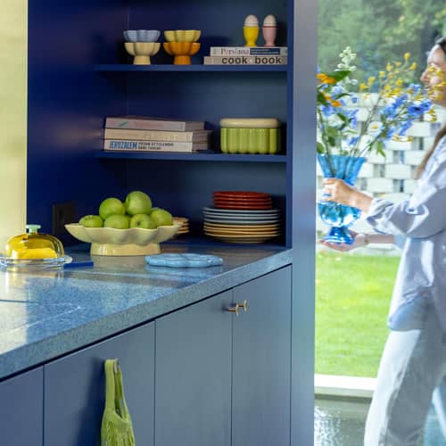 Topfuntersetzer Clover keramik blau - & klevering - Blau - Sandstein