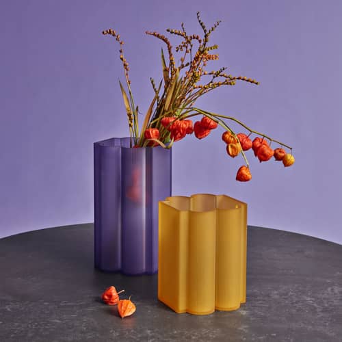 Vase Okra plastikmaterial gelb / H 24 cm - Recycled / Patricia Urquiola, 2024 - Kartell - Gelb - Recyceltes PMMA