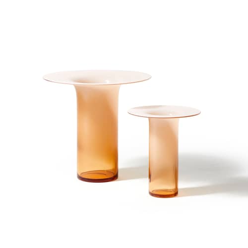 Vase Silvan Basso / Ø 24 x H 25 cm - CASSINA - Rose dégradé - Verre soufflé