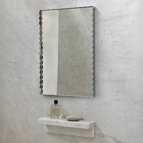 Wandspiegel Arcs metall spiegel / L 43,5 x H 61,5 cm - Hay - Spiegel - Glas, Stahl