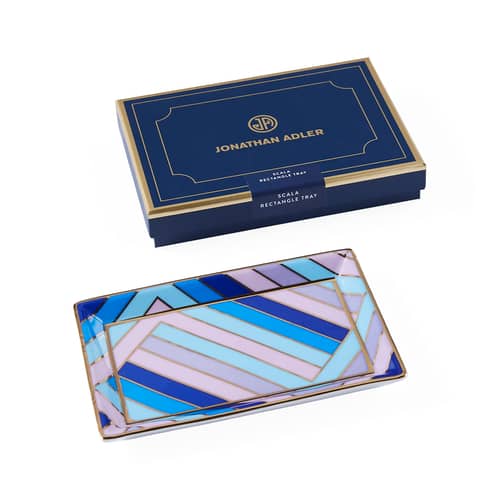 Coupelle Scala céramique bleu violet / Vide-poche - 18 x 12 cm - Jonathan Adler - Scala / Bleu & violet - Porcelaine