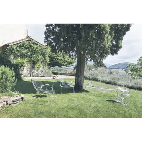 Canapé de jardin 3 places Uncle Jack plastique transparent / L 190 cm - Philippe Starck, 2014 - Kartell - Cristal - Polycarbonate