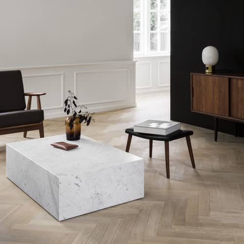 Audo Copenhagen Plinth Low Coffee table - white | Made In Design UK