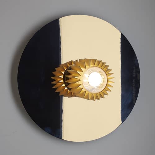 In the sun Large Wall light gold metal / Ceiling light - Ø 38 cm - DCW éditions - Gold / Gold mesh - Aluminium, Glass, Steel