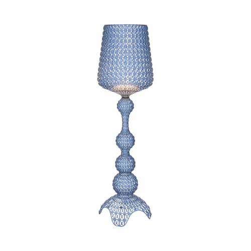 Lampadaire Kabuki Indoor plastique bleu / LED - Pour l\'intérieur - H 165 cm - Kartell - Bleu transparent - Technopolymère thermoplastique
