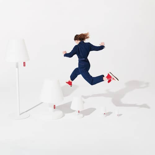 Lampe extérieur sans fil rechargeable Edison the Mini La Surprise plastique blanc / Ø 9 x H 15 cm - Fatboy - Blanc - ABS, Polypropylène