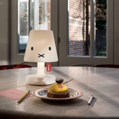 Lampe extérieur sans fil rechargeable Edison the Petit x Miffy / H 25 cm - Fatboy - Blanc / Version Miffy - Polypropylène