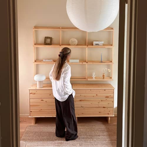 Mensola a muro Groove legno naturale / L 192 x H 127 cm - KARUP DESIGN - L 192 x H 127 cm / Pino - Pino massello certificato FSC