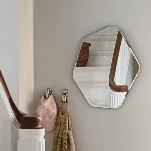 Miroir mural Ruby verre argent / L 50 x H 60 cm - BROSTE COPENHAGEN - H 60 cm / Tranche noire - MDF laqué, Verre