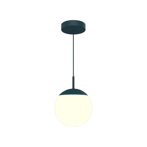 Mooon! LED Pendant metal glass blue / Glass sphere - Bluetooth - Ø 25 cm - Fermob - Acapulco blue - Aluminium, Glass