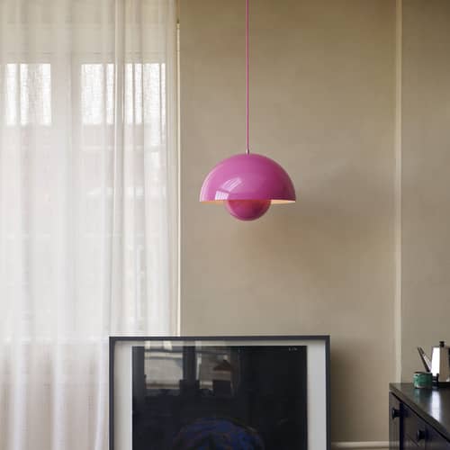 Pendelleuchte Flowerpot VP7 metall rosa / Ø 37 cm - By Verner Panton, 1968 - &tradition - Tangy rosa - lackierter Stahl