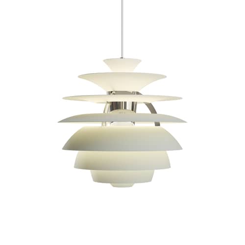 Pendelleuchte PH Snowball metall grün / Poul Henningsen, 1924 - Ø 40 cm x H 39 cm - Louis Poulsen - Pulvergrün / Verchromt - Gesponnenes Aluminium, Verchromtes Zink