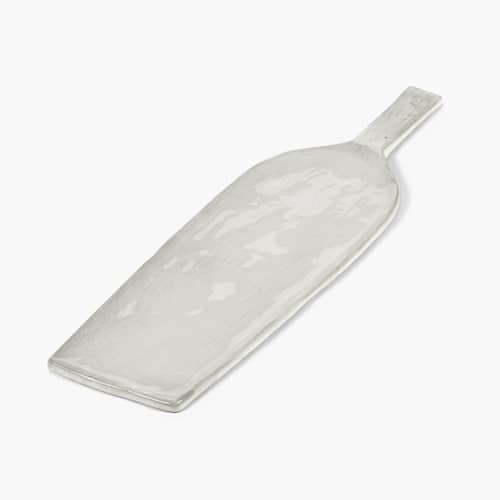 Piatto da portata La Mère ceramica bianco / 46 x 13 cm - Set di 2 - Serax - Guscio d\'uovo - Gres