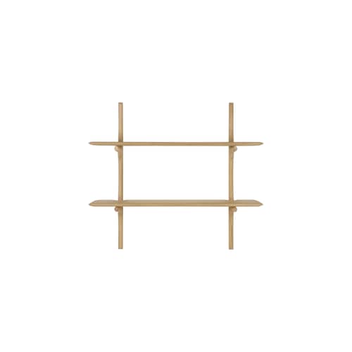 Scaffale PI legno naturale / 2 ripiani - Rovere massello / L 100 x H 91 cm - Ethnicraft - Rovere oliato - Massello di quercia oliato