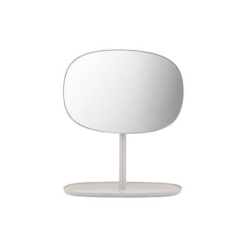 Stellspiegel Flip metall beige / Ablage - Normann Copenhagen - Sandfarben - Glas, lackierter Stahl