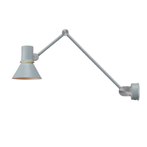 Applique Type 80 W3 / Long bras articulé - Branchement mural - Anglepoise - Gris - Acier, Aluminium, Fonte