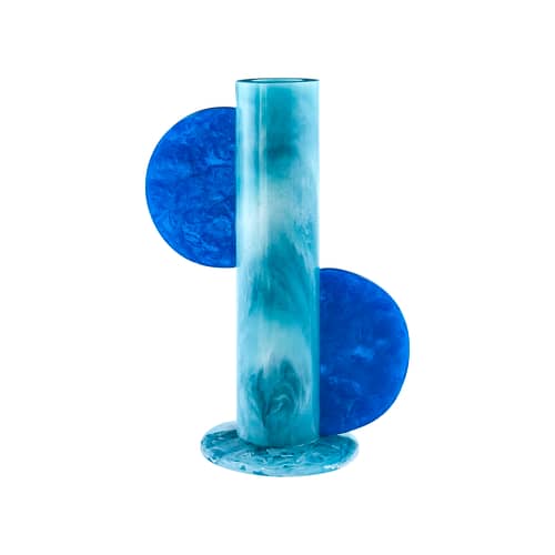 Vasen Mustique Cylinder plastikmaterial blau / Polyacryl - Jonathan Adler - Cylinder / Türkis & Blau - Polyacryl