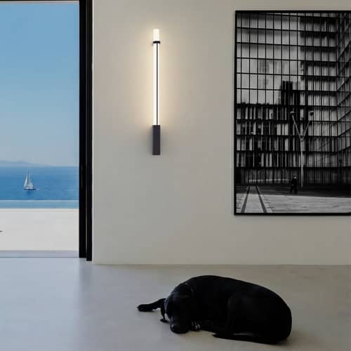 Applique d\'extérieur In Fine LED verre / L 65 cm - DCW éditions - Gris foncé - Aluminium, Verre