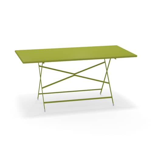 Tavolo pieghevole Arc en Ciel metallo verde / 160 x 80 cm - Acciaio - Emu - Verde - Acciaio verniciato