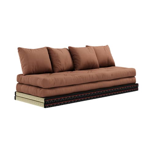 Canapé convertible Chico / Modulable - L 200 cm - KARUP - Brun argile 759 - Coton, Fibres recyclées mélangées, Jonc tissé