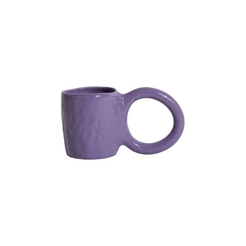 Donut Medium Coffee cup ceramic purple / Ø 8 x H 9 cm - Petite Friture - Blueberry - Enamelled earthenware