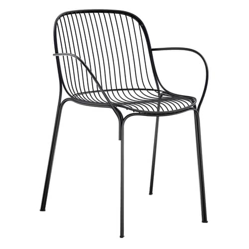 Fauteuil HiRay métal noir - Kartell - Noir - Acier galvanisé peint
