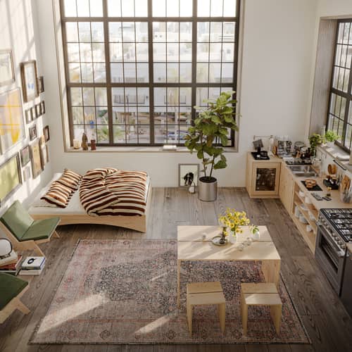 Join-In Rectangular table natural wood / Set 2 dissociable tables - L 124 x larg. 39/79 cm - KARUP - Light pine - FSC-certified solid pine