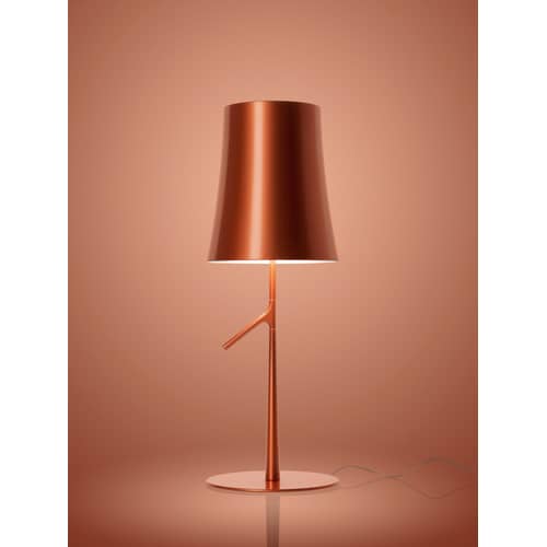 Lampe de table Birdie Grande LED plastique cuivre métal / H 70 cm - Ludovica & Roberto Palomba, 2011 - Foscarini - Cuivre - Acier, Polycarbonate métallisé