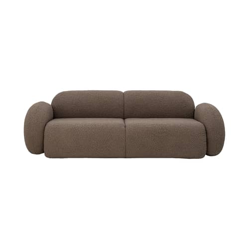 Sofa Magola textil braun / L 228 cm – 3-Sitzer - Bloomingville - Taupe Braun (Schlingenpol) - Kiefer, Polyurethan-Schaum, Schlingenpol