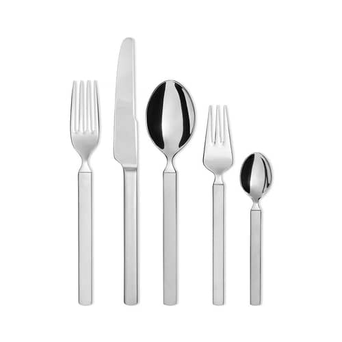 Ménagère Dry métal / 6 personnes - 30 pièces - Alessi - Acier poli - Acier inoxydable poli