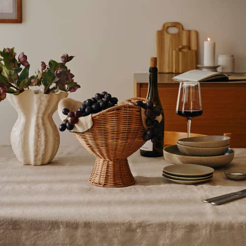 Panier Annika rotin / Ø 26 x H 22 cm - BROSTE COPENHAGEN - Ø 26 cm - Rotin tressé