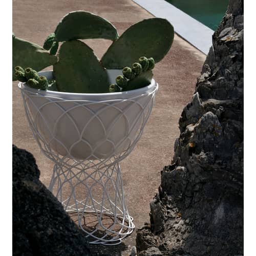 Re-trouvé Flowerpot metal white Small version - Emu - White - Steel