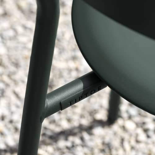 Sedia impilabile SSDr Outdoor materiale plastico verde / Per esterni - Riciclato - TIPTOE - verde foresta - Acciaio termolaccato, Polipropilene riciclato