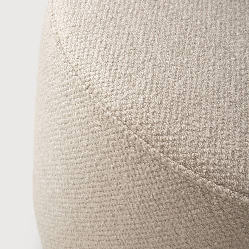 Sitzkissen Barrow textil weiß beige / Ø 60 cm - Ethnicraft - Naturweiß - Gewebe, High Density-Schaum, Holz