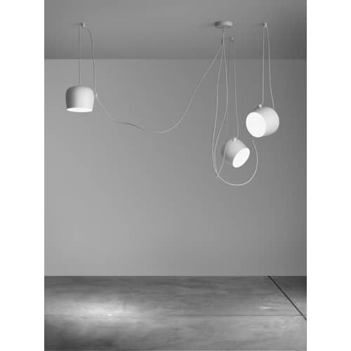 Sospensione AIM metallo bianco LED - Flos - Sospensione bianca - Alluminio, policarbonato