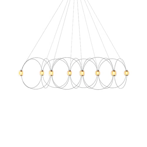 Sospensione Munari 8 metallo nero / LED - 156 x 45 x H 42 cm / Versione preassemblata - DCW éditions - Nero - Acciaio, Acrilico