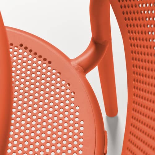 Stapelbarer Stuhl Toní metall orange / Set aus 2 Stapelbaren Stühlen - Fatboy - Mandarine - Thermolackiertes Aluminium