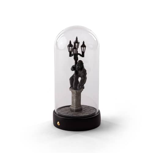 My Little Kong LED Table lamp glass transparent / LED - H 22 cm - Seletti - Black / Transparent - Glass, Resin