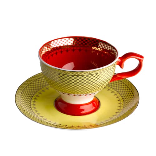Tasse à espresso Grandma / Set de 4 - Avec soucoupes - Pols Potten - Multicolore - Porcelaine émaillée