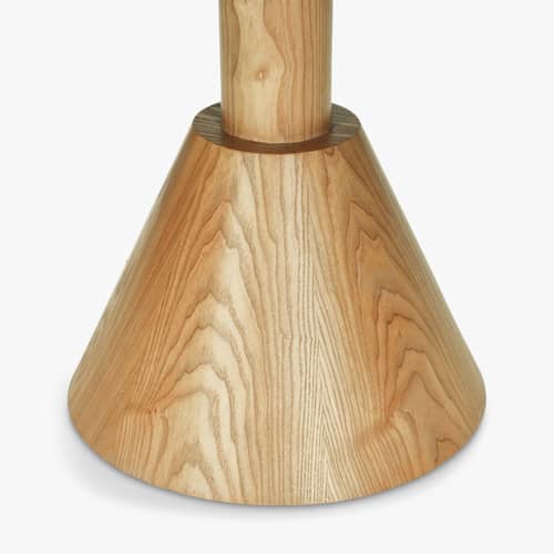 Tavolo rotondo Izia pietra beige / Ø 120 cm - NV GALLERY - Travertino beige / Frassino chiaro - , Bois composite, Travertino