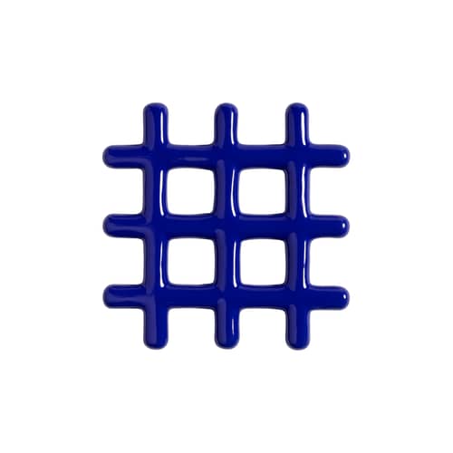 Topfuntersetzer Grid keramik blau / 19 x 19 cm - Steinzeug - & klevering - Blau - Sandstein