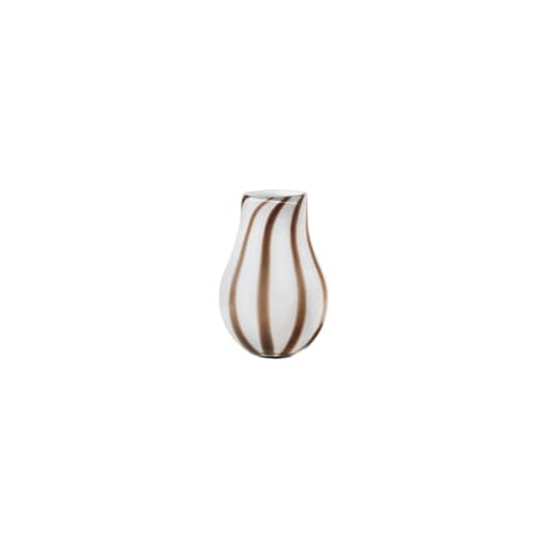 Vase Ada Stripe verre marron / Ø 15,5 x H 22,5 cm - Soufflé bouche - BROSTE COPENHAGEN - Taupe - Verre soufflé bouche
