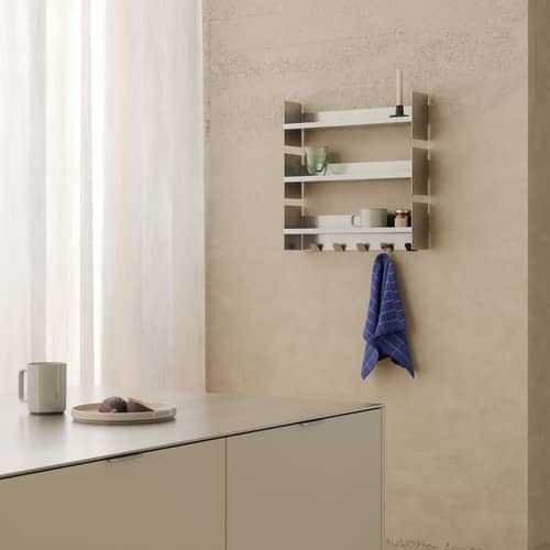 Accessoire / Crochets muraux pour étagère Pli L 45 cm - TIPTOE - Inox brossé - Acier inoxydable brossé