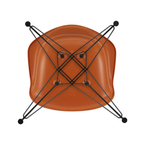 RE DAR - Eames Plastic Armchair Armchair plastic material orange / (1950) - Black legs / Recycled - Vitra - Rust orange / Black legs - Lacquered steel, Post-consumer recycled plastic