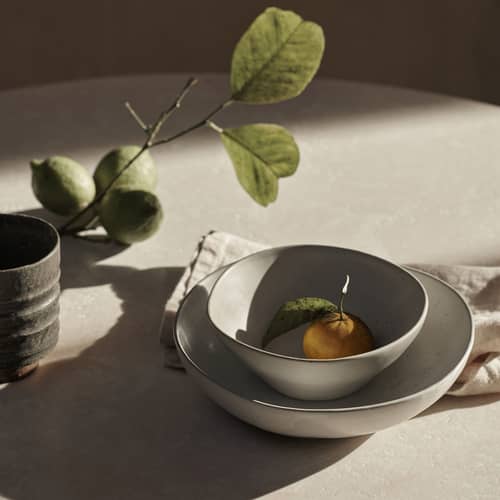 Assiette creuse Flow / Ø 19,5 x H 5 cm - Ferm Living - Noir - Grès émaillé