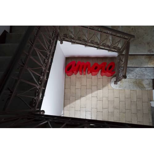 Banc Amore plastique rouge /  L 145 cm - Slide - Rouge - Polyéthylène recyclable