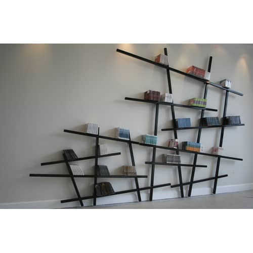Bibliothèque Mikado Small bois blanc / L 185 x H 100 cm - Compagnie - Blanc - Hêtre laqué
