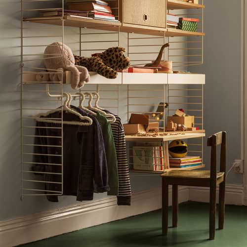 Bureau / L 58 x P 58 cm - String Furniture - Chêne - Aggloméré plaqué chêne