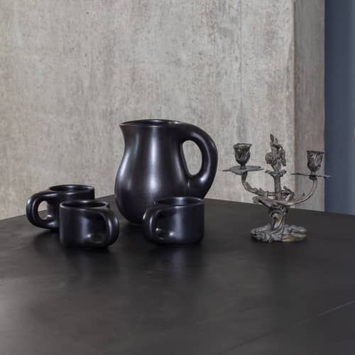 Dough Carafe ceramic black / Ø 15 x H 19.8 cm - TOOGOOD - Coal - Enamelled sandstone